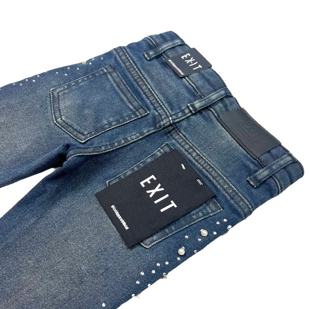 Kids City Of Star Stacked Jeans - Washed Blue