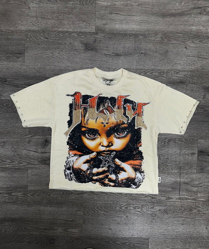 Holy F-Terry Cropped T-Shirt - Off White