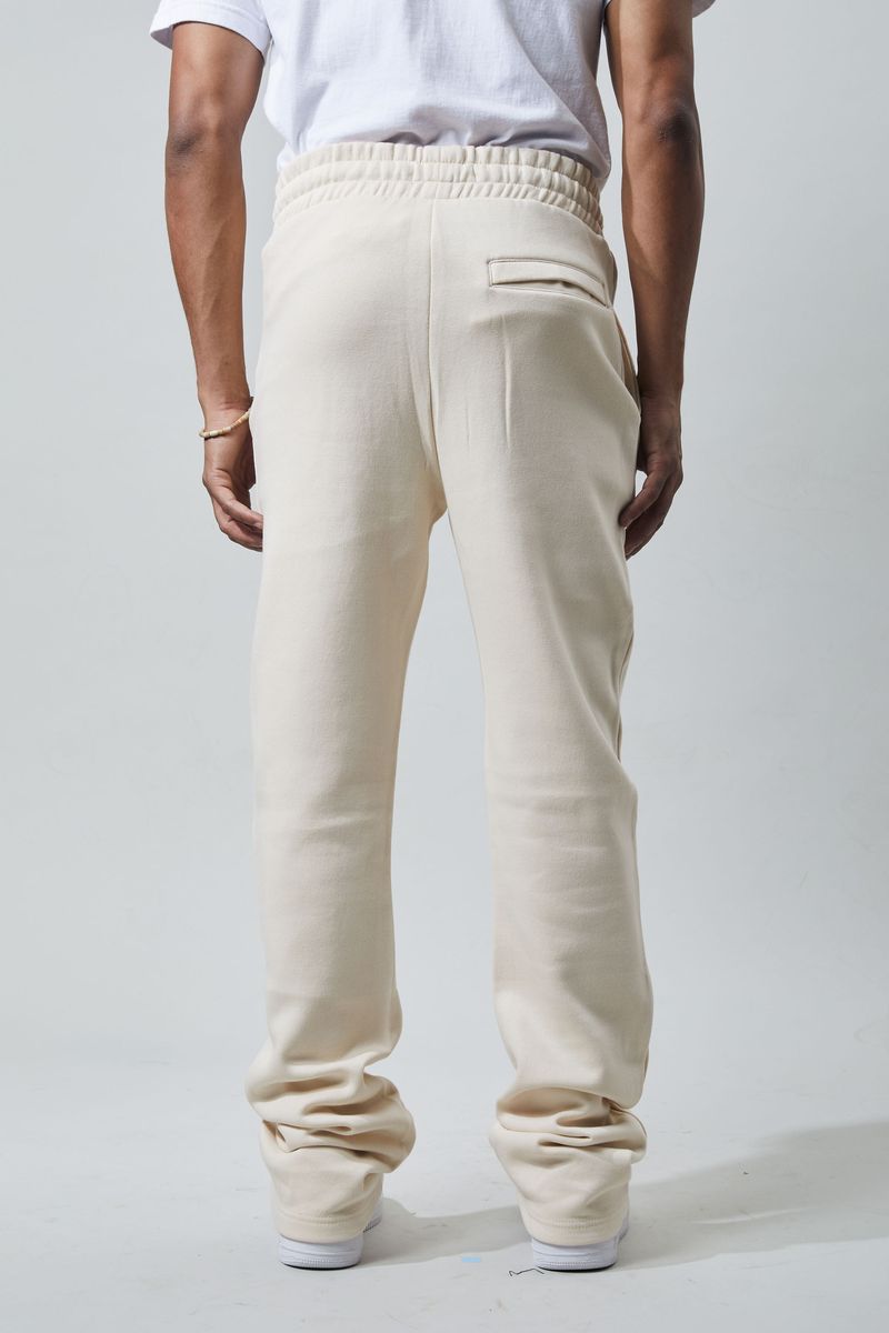Stacked Fleece Pants - Bone