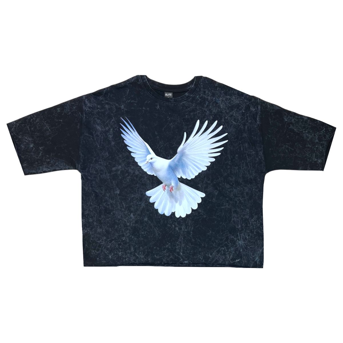 Dove Oversized Cropped tee - Washed black