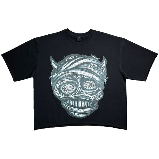 Mummy Oversized Cropped Tee - Black