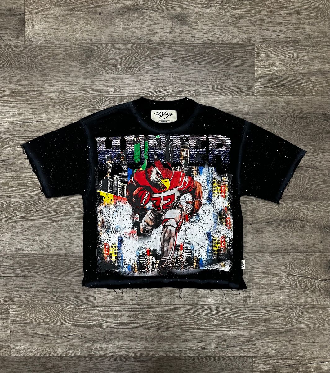 Hunter F-Terry Cropped T-Shirt - Black