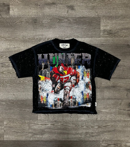Hunter F-Terry Cropped T-Shirt - Black