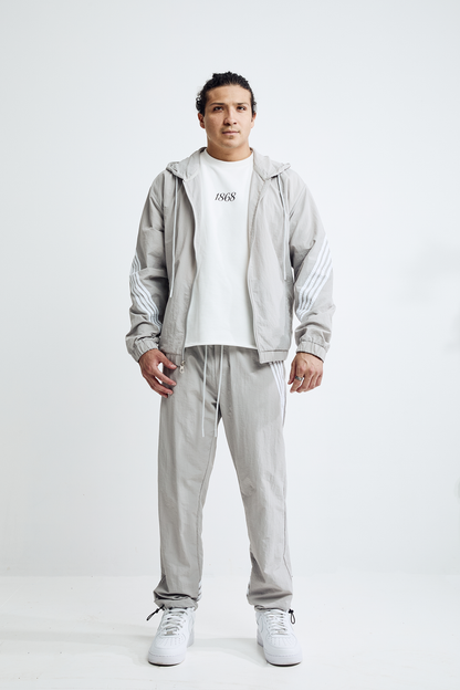Nylon Windbreaker Jacket - Grey
