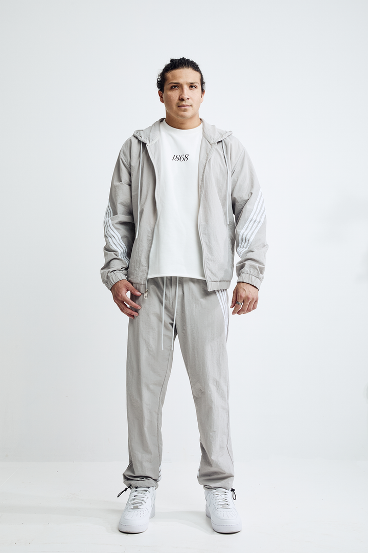 Nylon Windbreaker Jacket - Grey