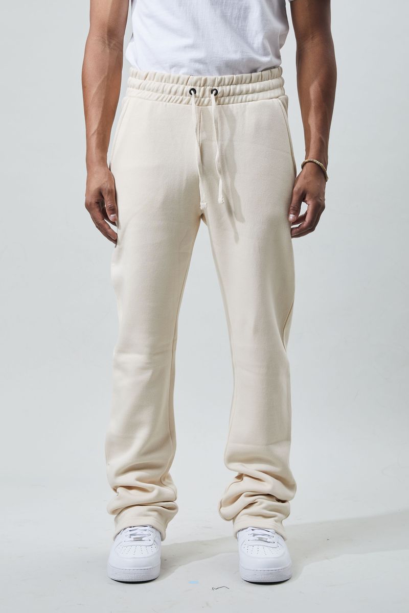 Stacked Fleece Pants - Bone