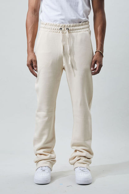 Stacked Fleece Pants - Bone