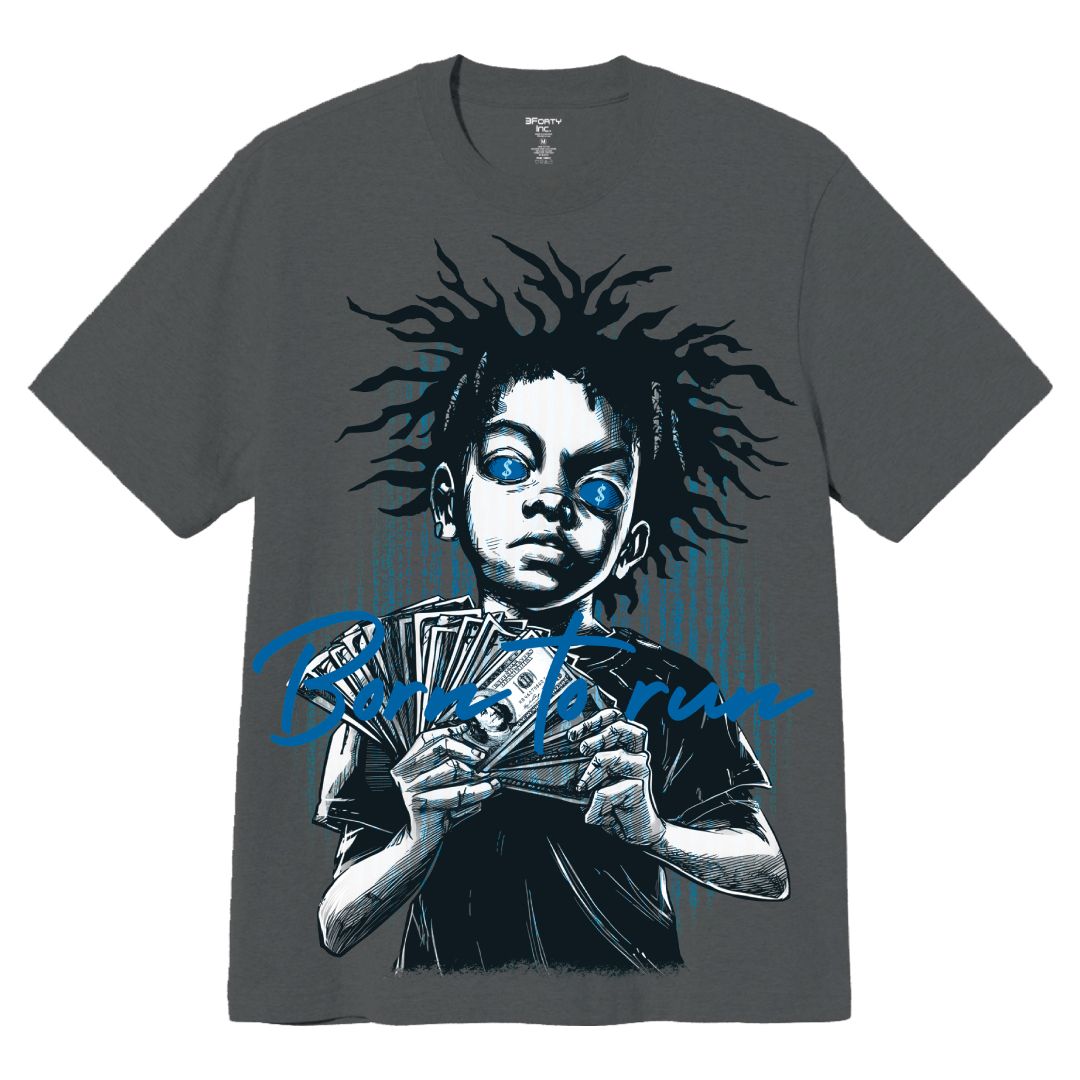 Born To Run Graphic Tee - Charcoal