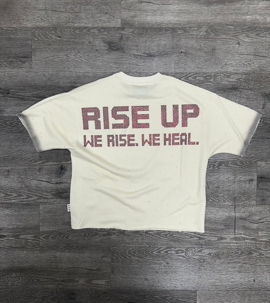 Rise Up F-Terry Cropped T-Shirt - Off White