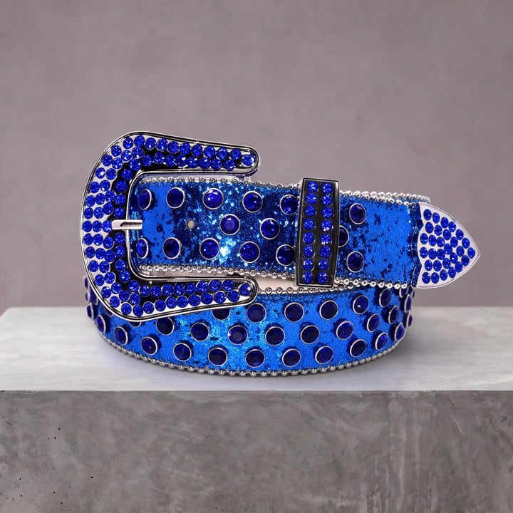 Rhinestone Belt - Royal Blue