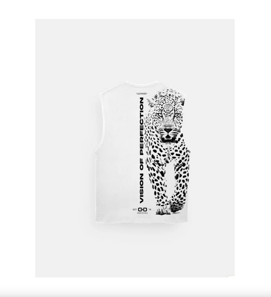 Tiger Sleeveless T-Shirt (SS24-211 White Sleeveless Tee)