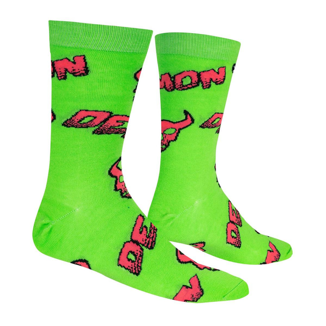 Demon Time Socks - Green/Red