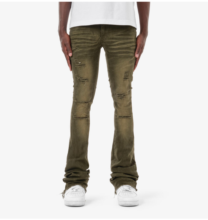 Super Stretch Stacked Jeans - Olive
