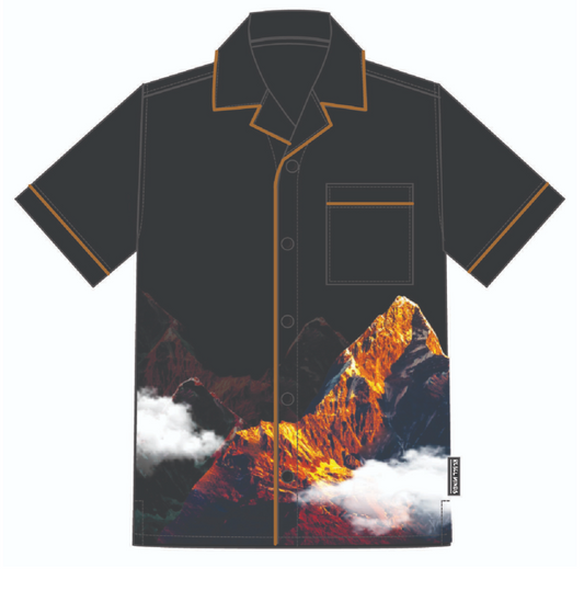 Heavy Matted Satin Printed Shirts - Black (341-731)