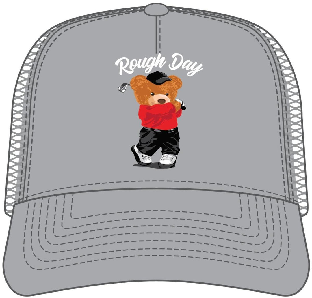 Golfer Bear Trucker Hat - Grey