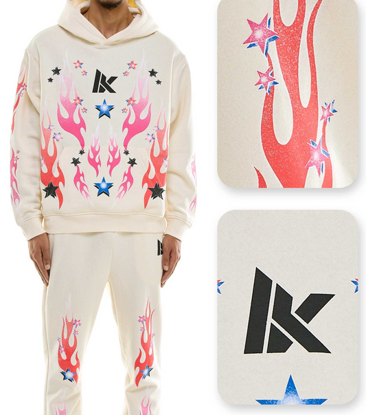Flame Star Hoodie - Cream
