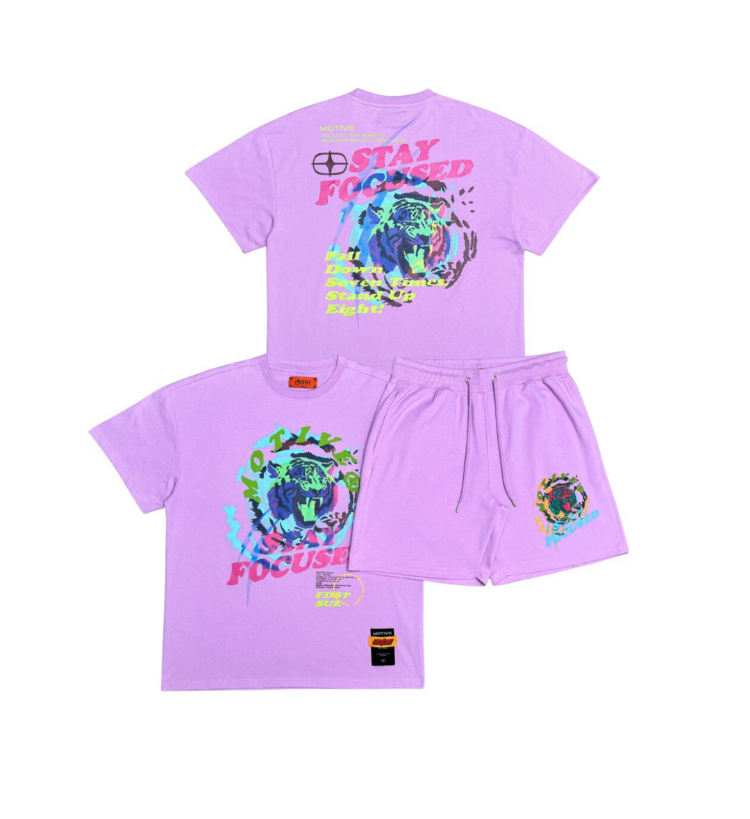Stay Focus Tiger Tee - Pink