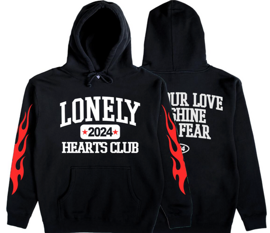 Lonely Hearts 095 Black University Hoodie