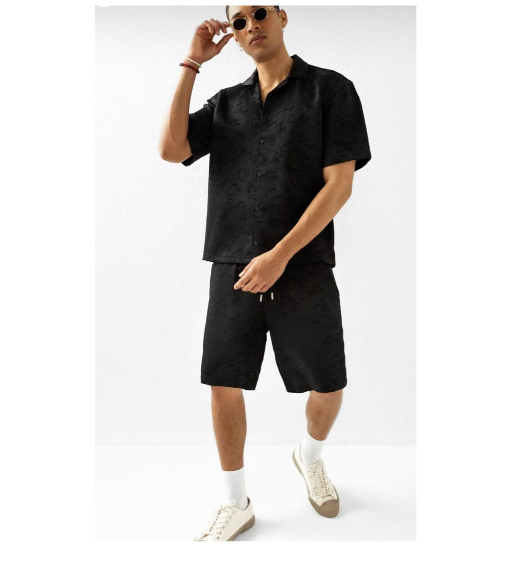 Off The System Satin Shorts - Black