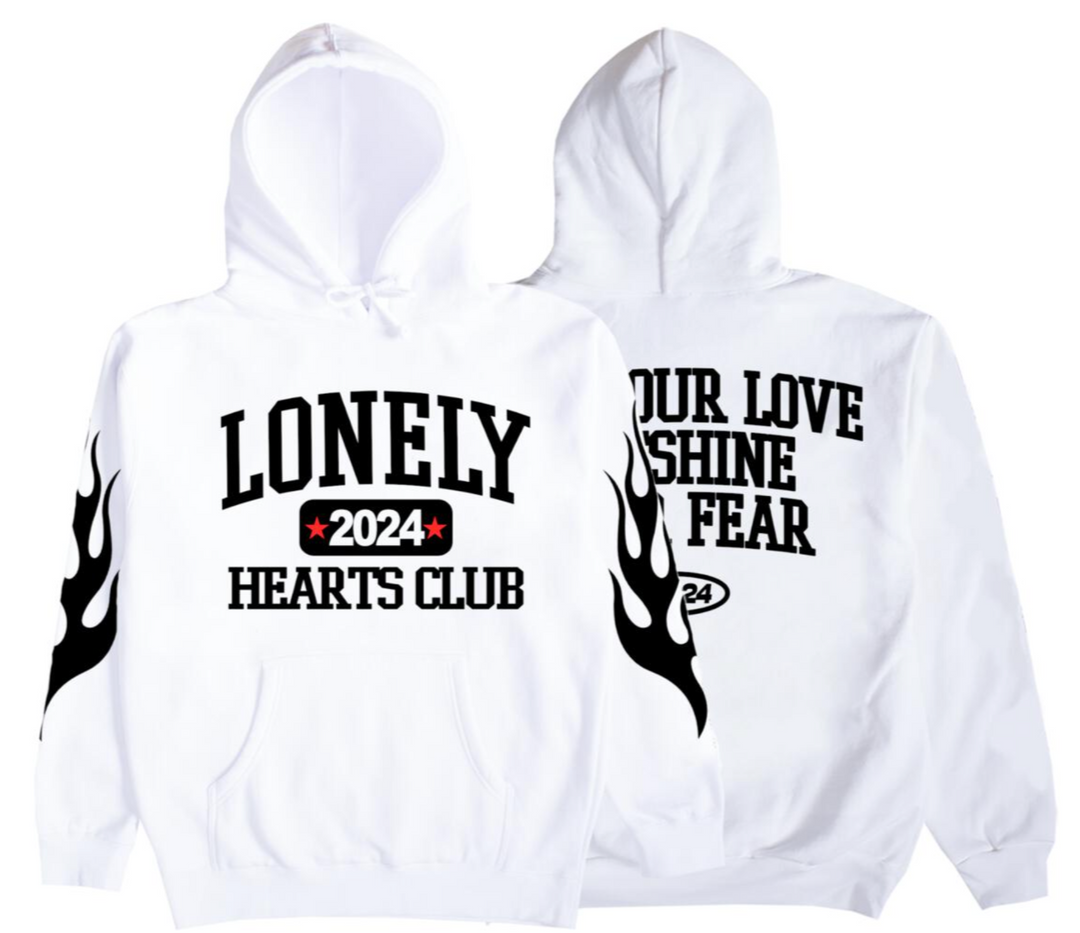 Lonely Hearts University Hoodie - White