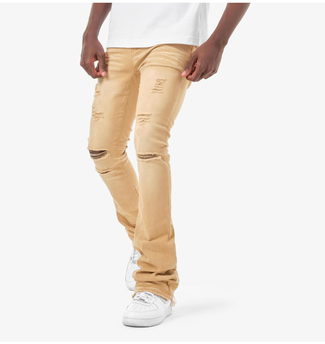 Super Stretch Stacked Jeans - Khaki