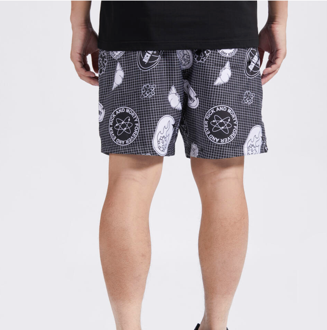 2R30115 Rick And Morty-Goodbye Moonmen-Mens Aop Nylon Short