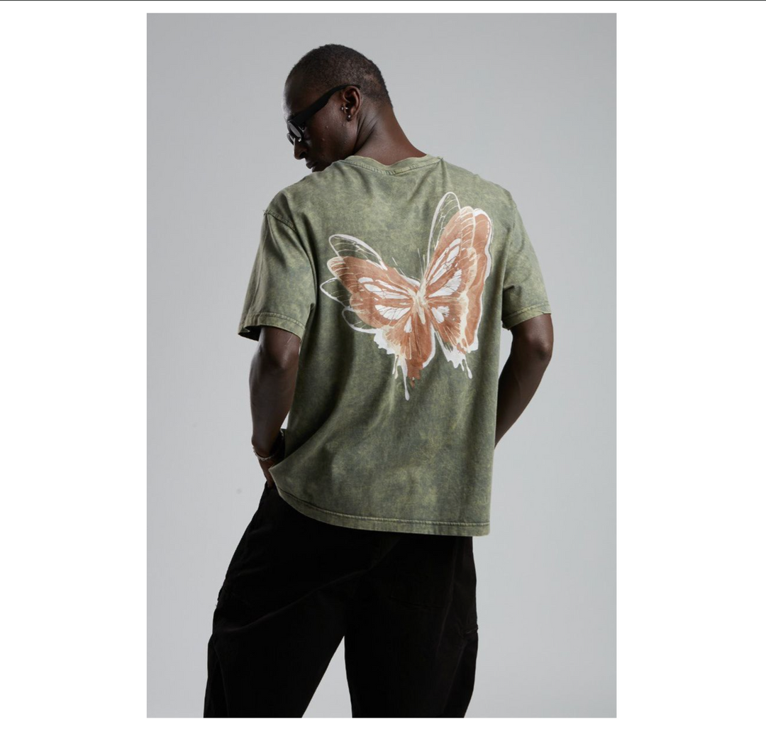 Butterfly Asid wash Tee - Green