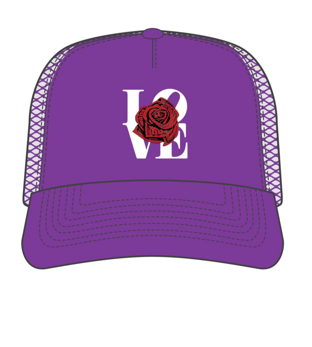 Love Rose Trucker Hat - Purple
