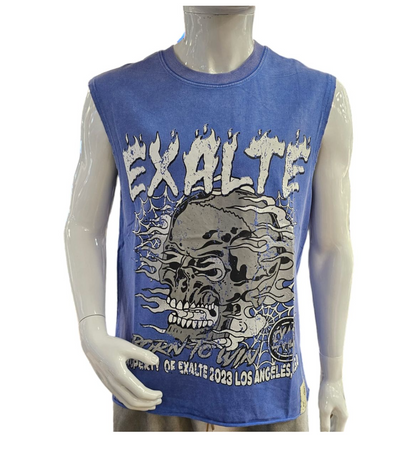 Exalte Retro Revival Sleeveless Tee - Blue