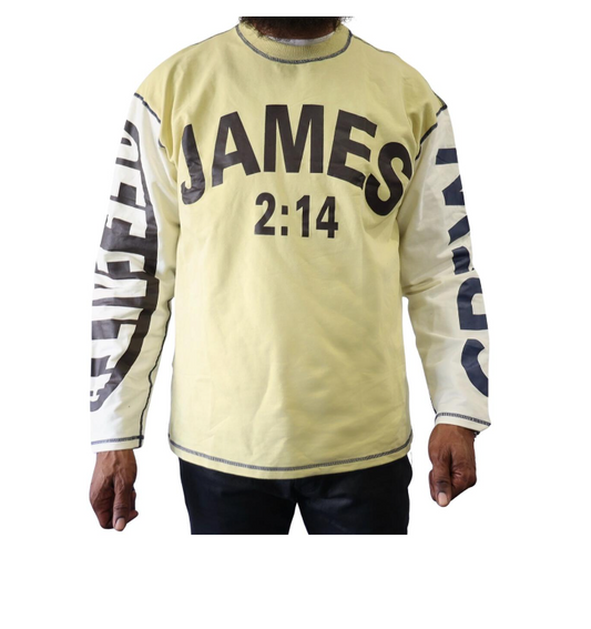 James 2:14 Heavyweight T-Shirt- Pale Yellow