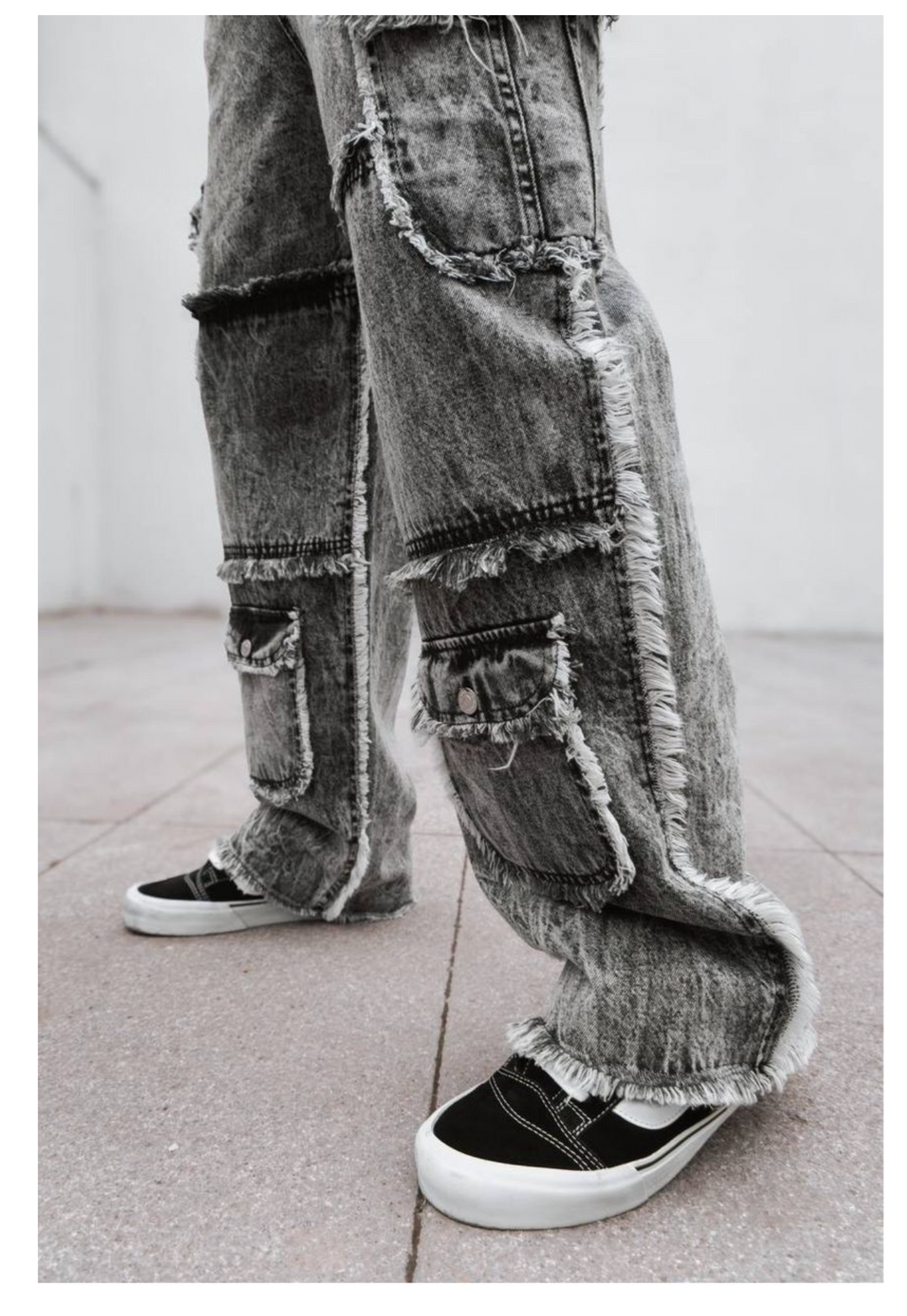 Baggy Fit Wide Jeans - Grey