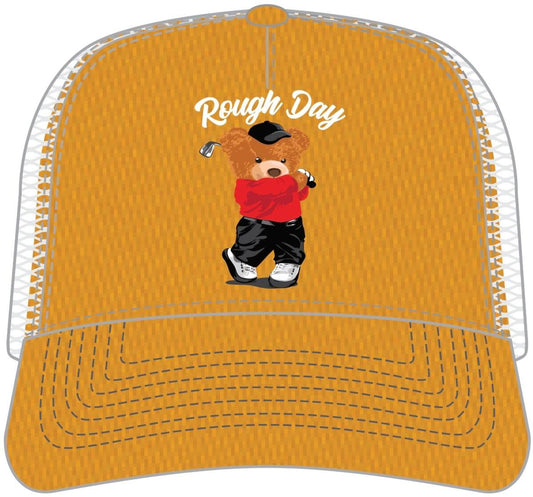 Golfer Bear Mustard Trucker Hat
