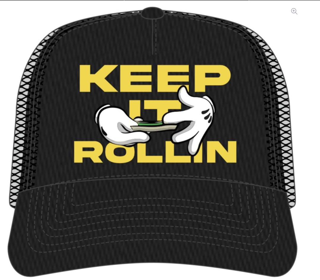 Keep It Rollin - Black Trucker Hat