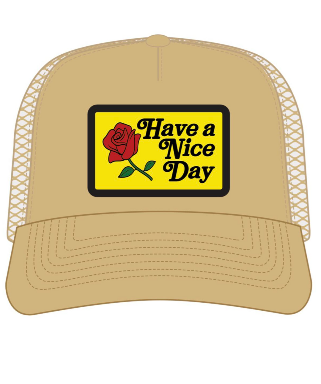 Have a Nice Day Trucker Tee - Khaki