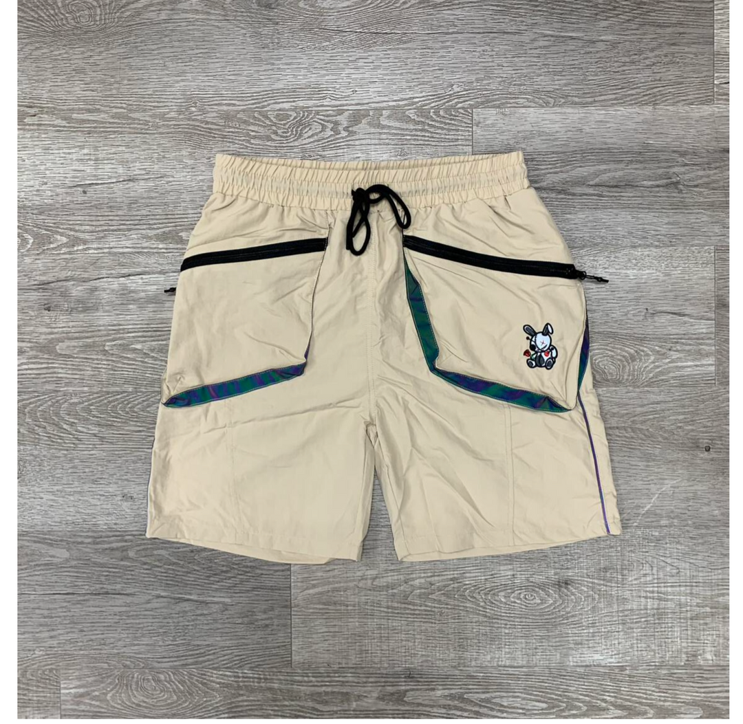 Nylon Short Pants W/ Cargo Pocket -Khaki (SP107)