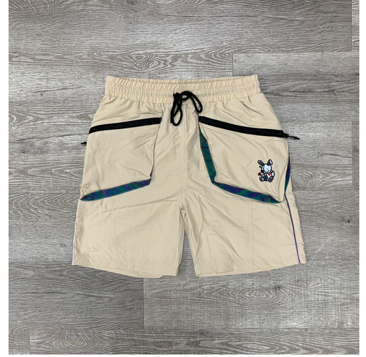 Nylon Short Pants W/ Cargo Pocket -Khaki (SP107)